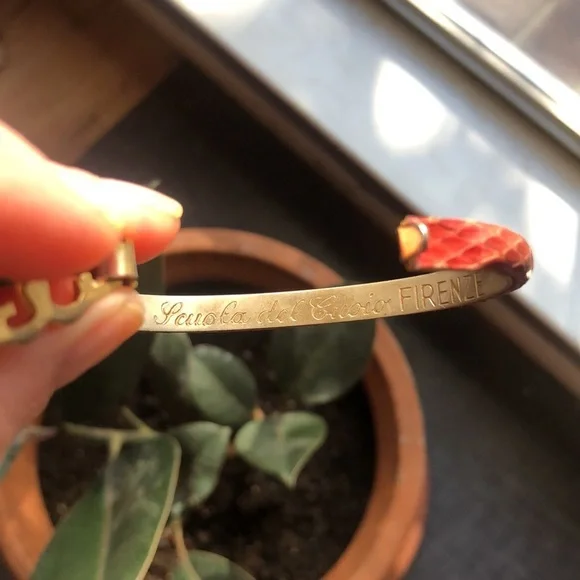 Vintage Italian 24k plated snakeskin bangles bracelets-pick for custom post. - Picture 9 of 11